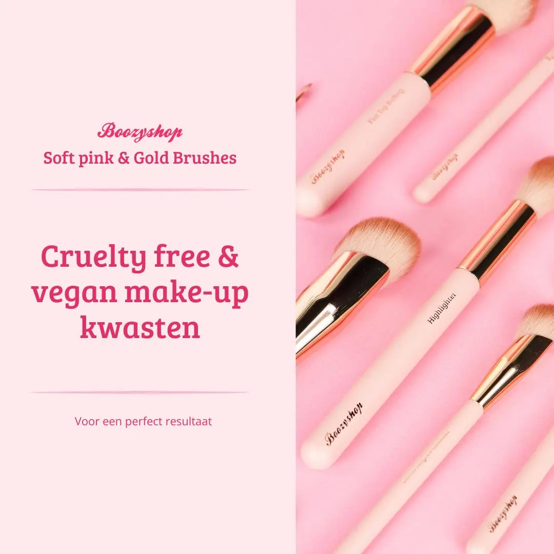 Soft Pink & Gold Bronzer & Blush Blending Brush - Image 8