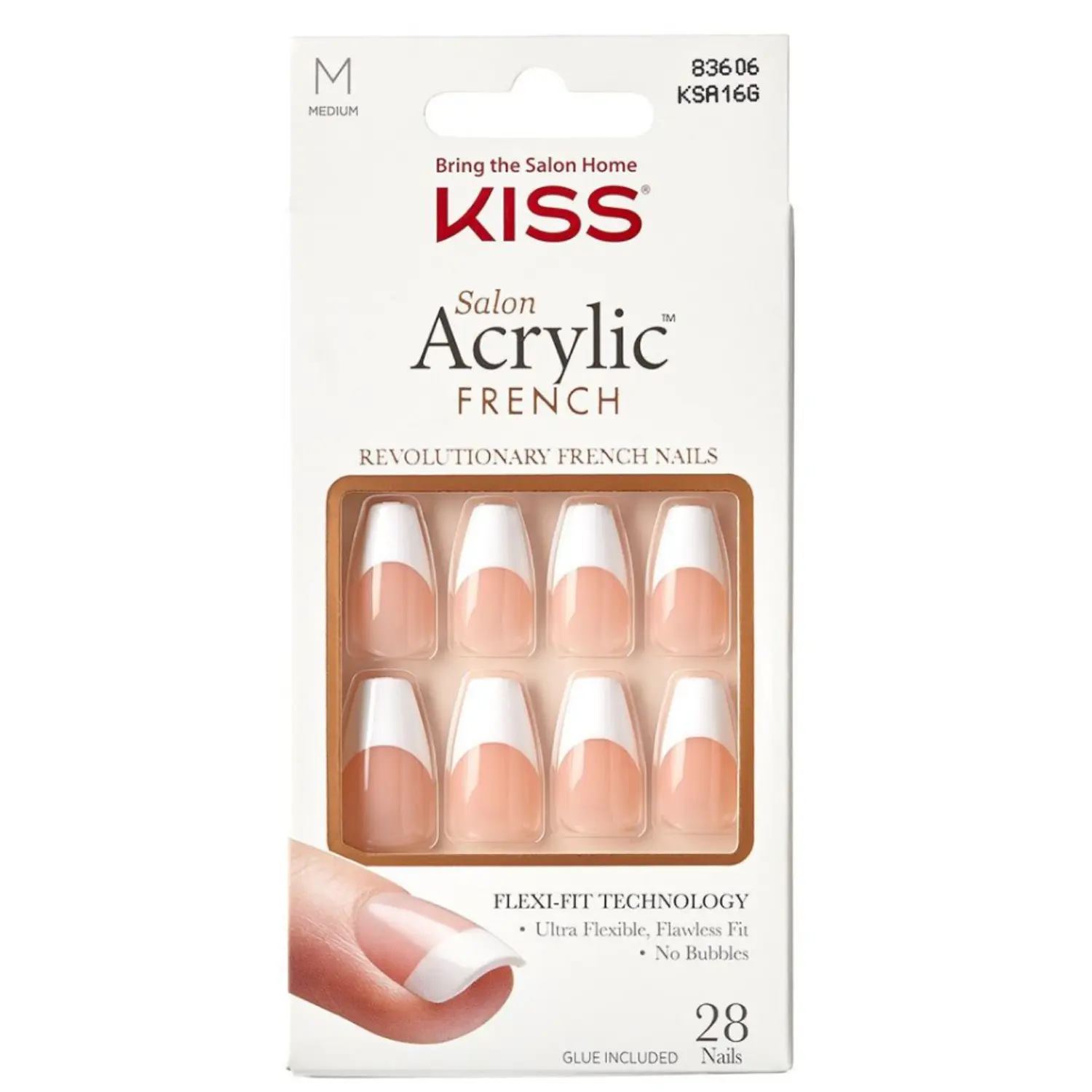 Salon Acrylic French Nails Kit Je T'aime
