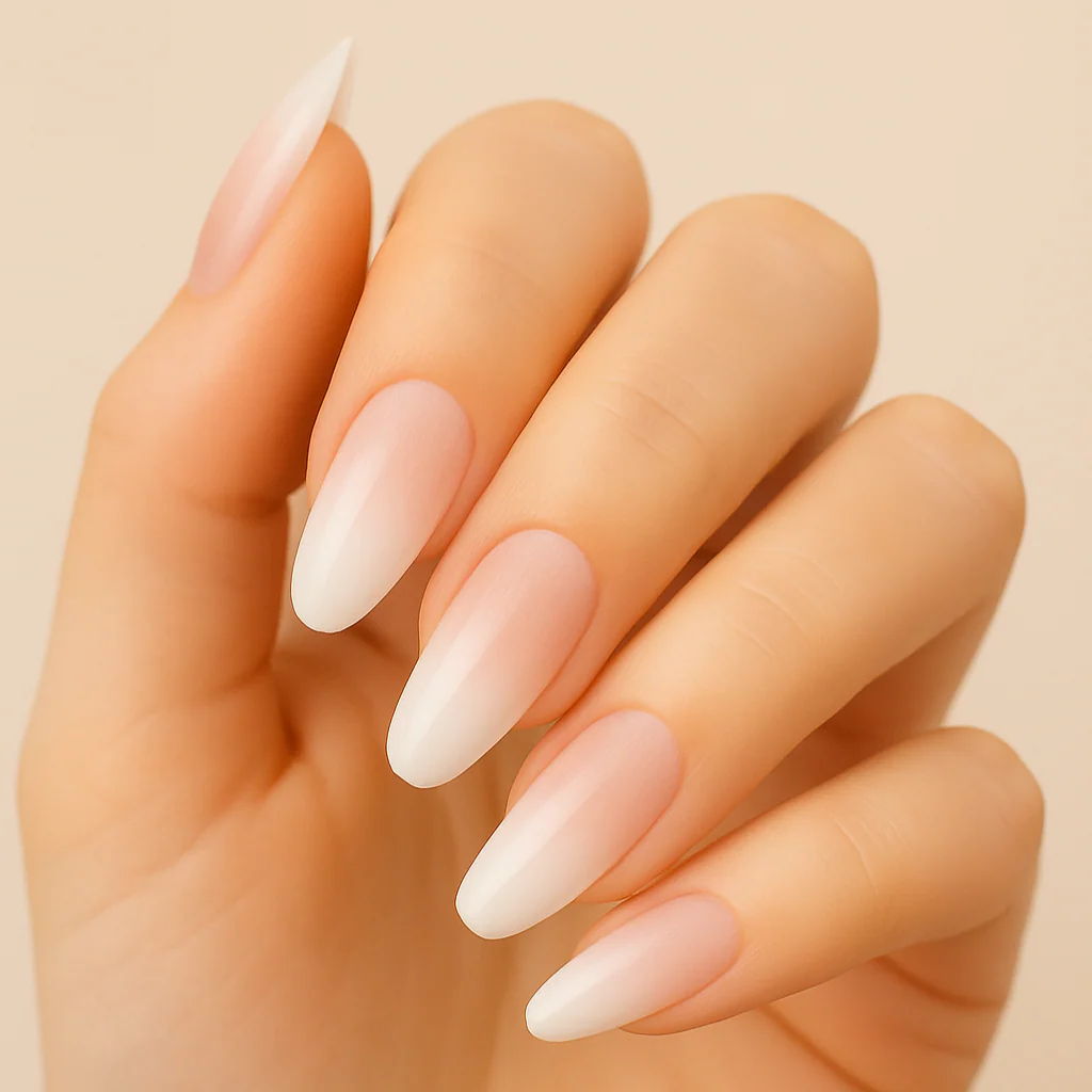 Press On French Nails Ombre Nude - Image 2